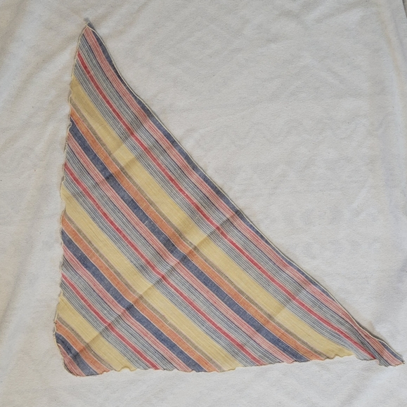 Vintage Scalloped Boho Scarf Handkerchief - Picture 6 of 7